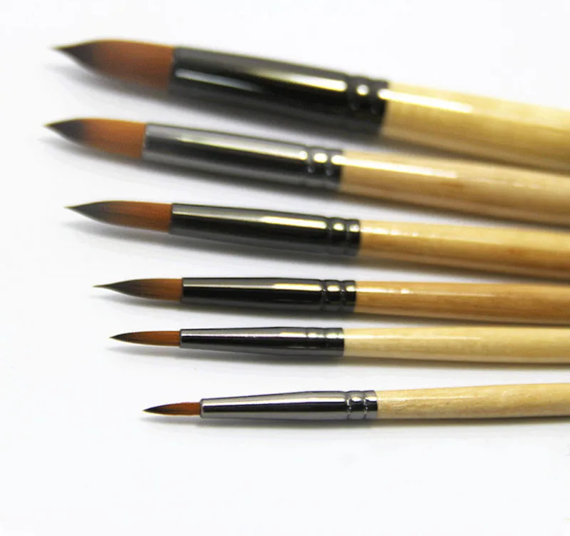 Goedkoop 6 Stks set, Fijne dual kleur nylon ronde piek aquarel pen Haak Lijn Pen Depict pen Schilderen Materialen Kunst Levert
