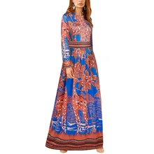 

MILLYN Summer Maxi Dress New Elegant Women Casual Long Dresses Long Sleeve Giraffe Printing Fashion Summer Party Dresses Vestido