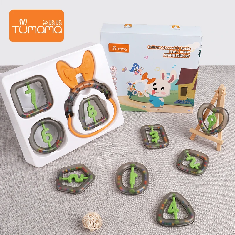 

Tumama Baby Rattles Cartoon Rabbit Geometry Number Hand Shake Bell Toys Newborn Plastic Rattles Teether Baby Toys 0-12 Months