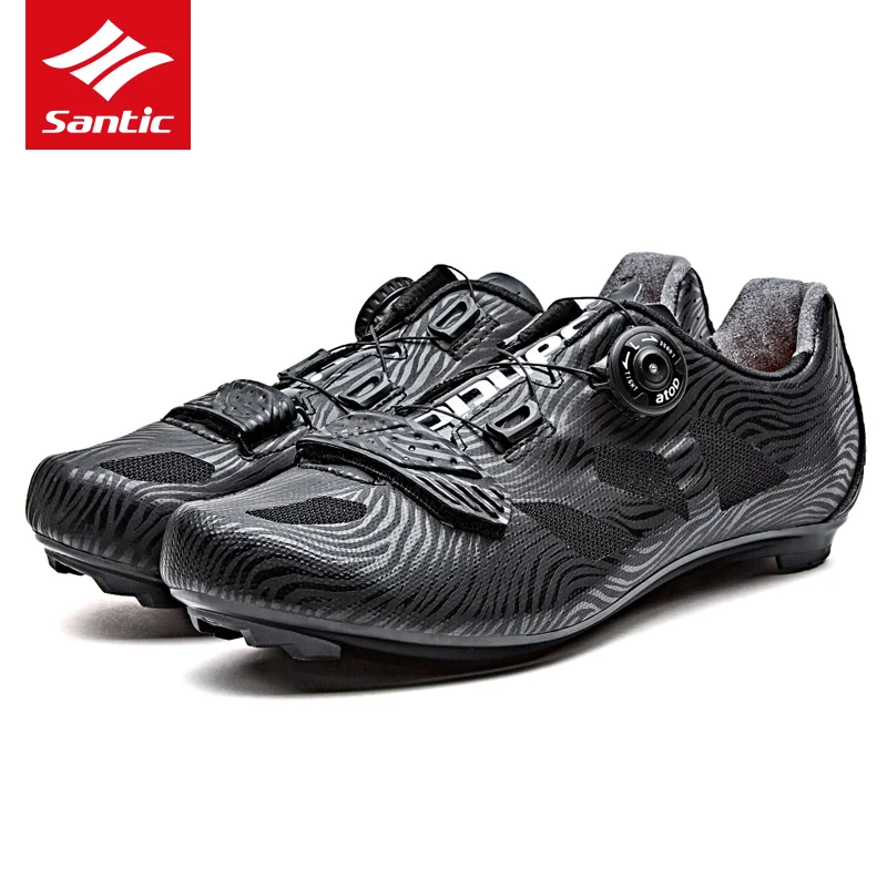 

2017 Santic PRO Road Cycling Shoes Men's Black Breathable Team Racing Sport Bike Shoes Auto-locking Bicycle Shoes Sneakers