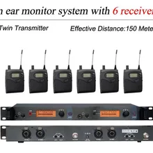 6 комплектов приемников+ беспроводная система монитора в ухо, Двойной передатчик, профессиональный беспроводной мониторинг ушей SR 2050 IEM для сцены