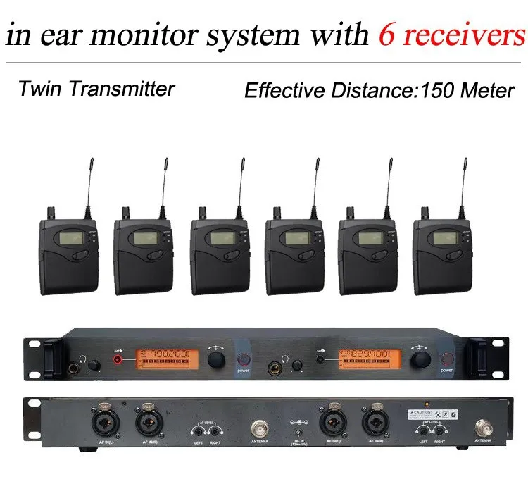 6 Pack Receivers + Wireless In Ear Monitor System