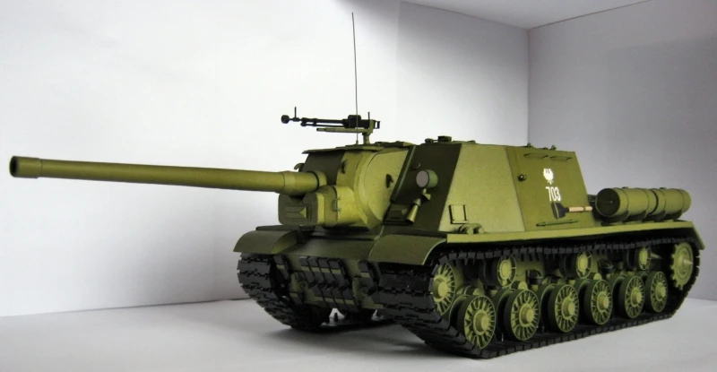 

DIY Paper Model Soviet Heavy Self-Propelled Gun Isu-122 WW II Boy Gift Papercraft 3D Puzzle