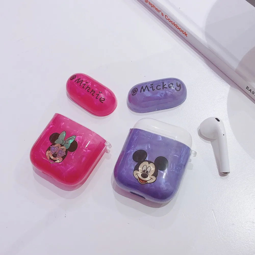 

Fashion Shell Pattern Decorative Cartoon Mickey Mouse Earphone Cover Soft Gel Case for Apple Airpods 1 2 Wireless Charging Box