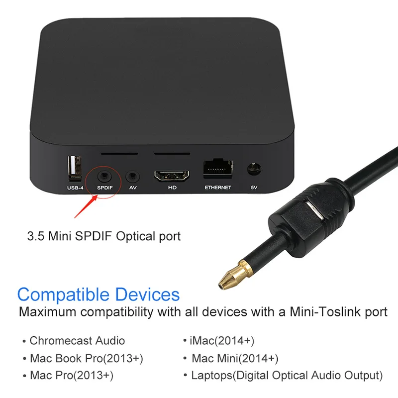 

HOT Mini Cable 3.5mm SPDIF Optical Fiber Cable 3.5 to Optical Audio Cable Adapter for Macbook Drop shipping