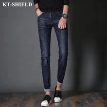 Новые Моды для Мужчин Бренд Дизайнер Джинсы Брюки Slim fit Повседневные джинсы Мужские Прямо Хлопок Blue Мужские Джинсовые Брюки Jogger Бесплатная доставка