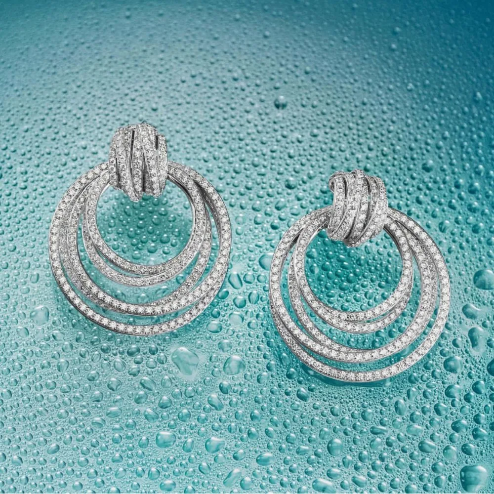 

GODKI Luxury Twist Circle Dangle Earrings For Women Wedding Cubic Zircon Crystal CZ Dubai Bridal Earring Fashion Jewelry 2019