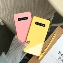 Macaron стеклянный чехол для телефона с ремешком для Etui samsung S10 S9 Plus Note 8 9 Coque Модный глянцевый Жесткий чехол для Galaxy S10 5G