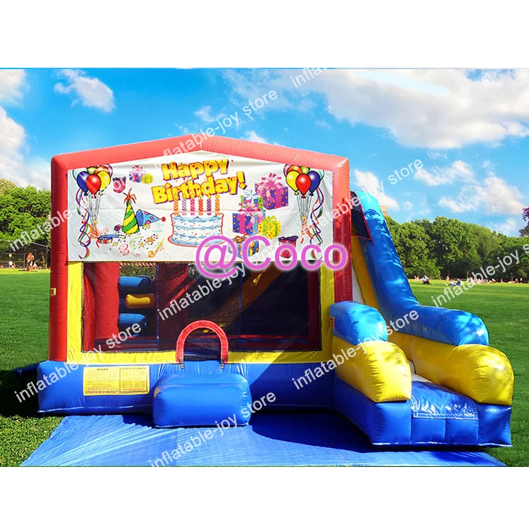 Newest commercial inflatable bouncer slide,17*13ft birthday party inflatable bouncer castle