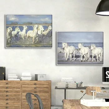 

HAOCHU Nordic HORSE Modern Simple Decorative Painting Room Bedroom Mural Restaurant Canvas Painting Artwork Home Decoration