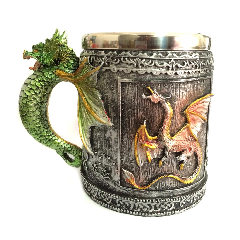 Buy Resin Mugs Stainless Steel Fly Dragon Drinking Mug