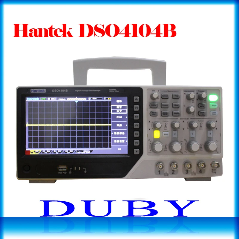 

Hantek DSO4104B Digital Storage Bench Type Oscilloscope 100MHz 4 Channels 500uV /div 1GSa/s 7'' TFT LCD Record Length 64K USB