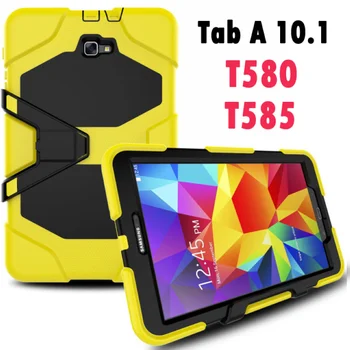 

For Samsung Galaxy Tab A 10.1 2016 T580 T585 T580N T585N Armor Hybrid Kickstand Case Cover W/ Bulit-in Front Protective Film