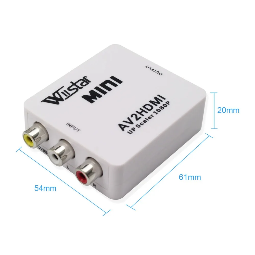 Wiistar Mini AV2HDMI Upscaler 1080P PS 2 DV Adpter AV RCA к HDMI видео конвертер адаптер