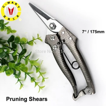 

Garden Scissors PrunerC-MART Hnad tools zinc alloy handle Stainless steel 8" pruning shears hand tools freeship A0543