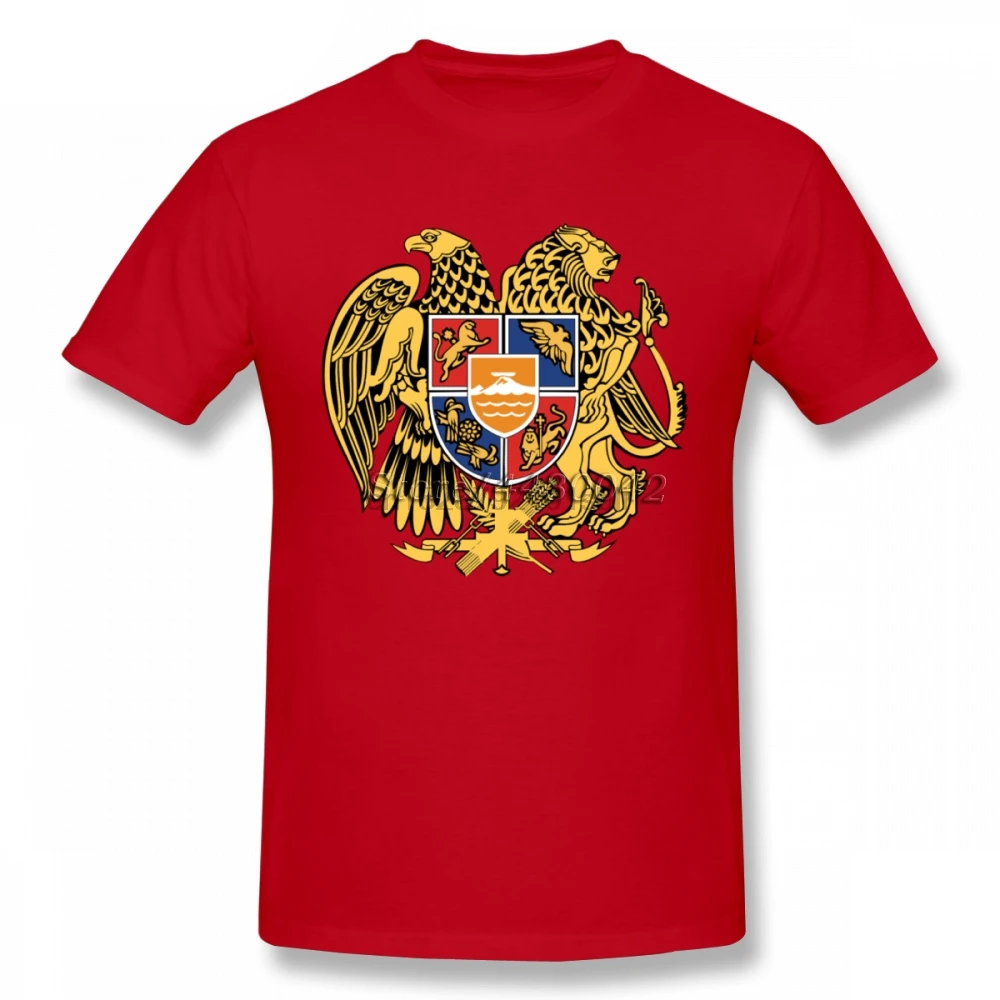 Armenia Coat Of Arms T-shirt For Men Short Sleeve Cotton Plus Size Custom Tee | Мужская одежда