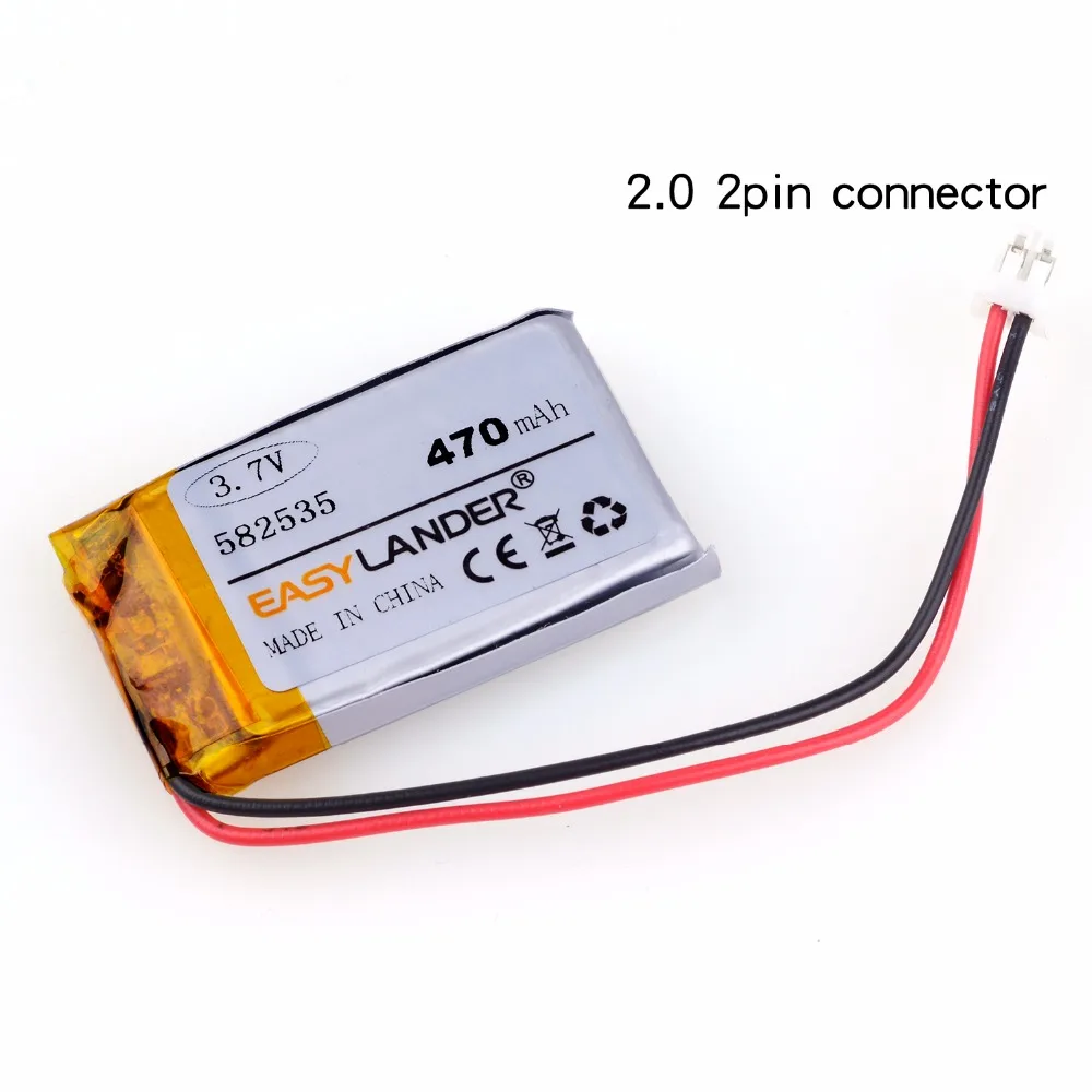 Модель видеорегистратора 582535 SP5 470mAh перезаряжаемый литий полимерный аккумулятор