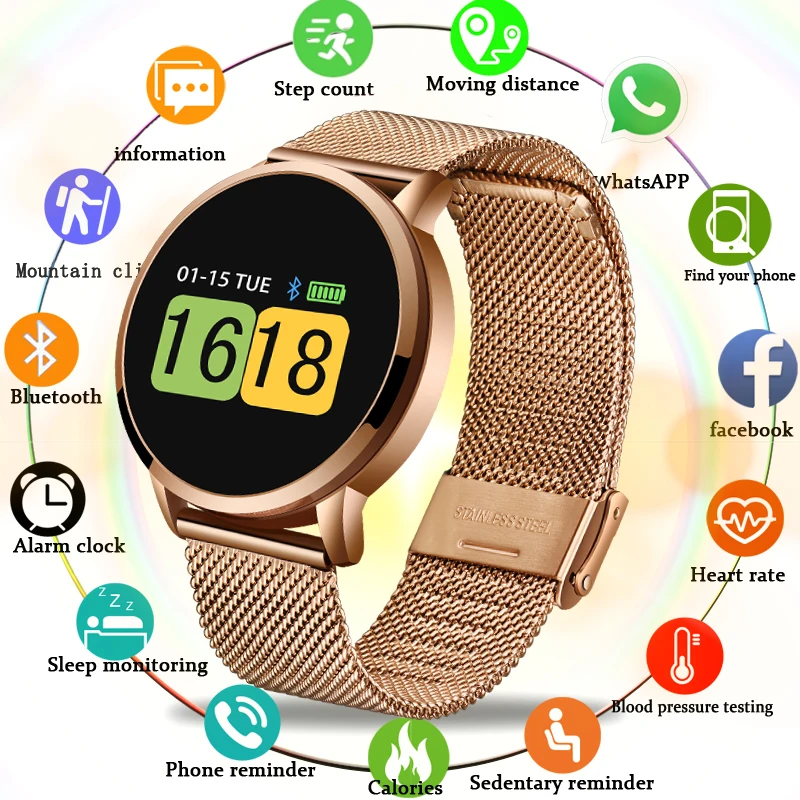 

LIGE Men Smart Bracelet Fitness Tracker Blood Pressure Heart Rate Monitor Pedometer Sports Smart Watch Women Pulsera inteligente