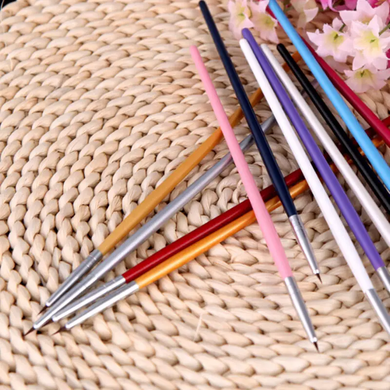 Colorful Nail Art Design Painting Tool Pen Polish Brush Set Kit DIY Professional Nail Brushes Makeup Cosmetic Accessories 12 PCS