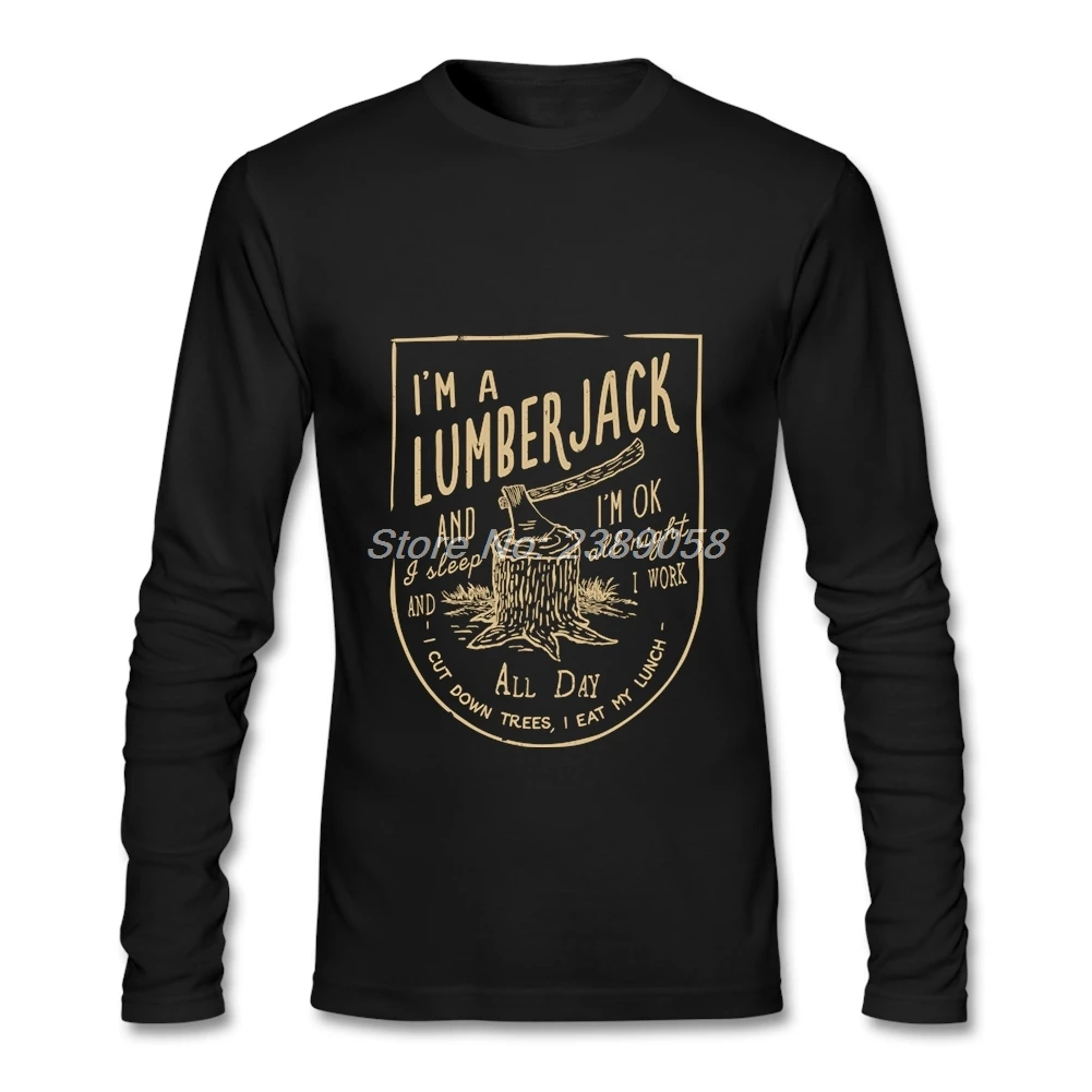 Новая стильная мужская футболка с длинным рукавом Lumberjack Song эластичная