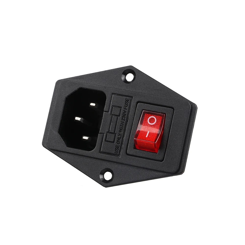 Фото Клавишный Выключатель питания IEC 3 Pin 320 C14 Входной разъем питания переключатель розетки 10A 250V выключатель питания переменного тока №2