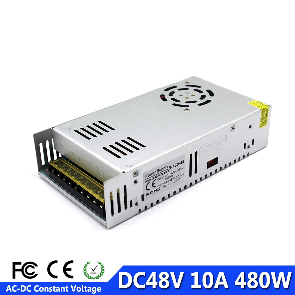 

Single output DC48V Constant voltage Switching power supply 10A 480W Driver AC-DC USP For Stepper Motor CNC Electrical Equipment