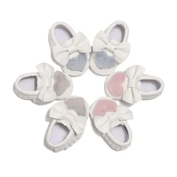 

Christmas Fashion Infant Baby Boy Girl Shoes Baby Moccasins Moccs Shoes Bow Fringe Soft Soled Non-slip Footwear Crib Shoes