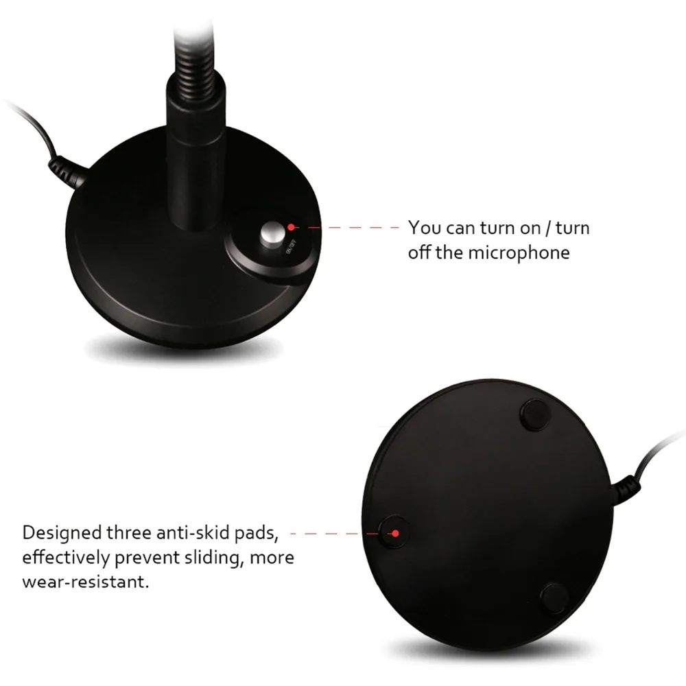 Настольный мини USB микрофон SOONHUA для компьютера ПК ноутбука с гибкой подставкой
