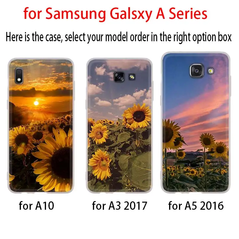 Чехол с летним подсолнухом для Samsung Galaxy A10/A30/A40/A50/A70 A9 A8 A6 a7 2018 A3 A5 2017 2016 мягкий чехол