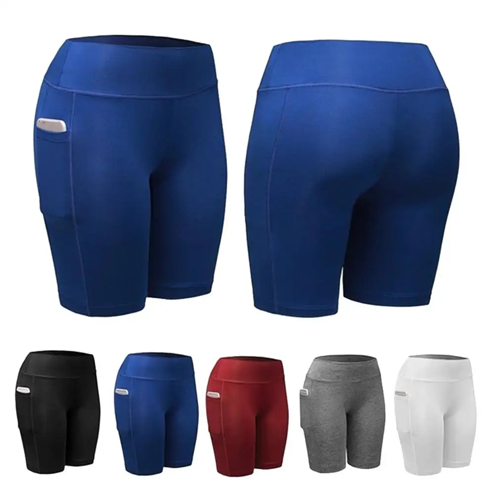 leggings women Solid Color Pocket Stretchy Fitness Cycling Leggings