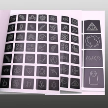 Небольшой шаблон для тату, графическая брошюра, включает 108 случайных графических конструкций