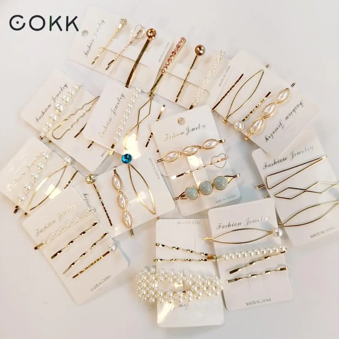 

COKK 3Pcs/Set Pearl Metal Hair Clips Women Hairpin Girls Hairpins Barrette Bobby Pin Hairgrip Hair Accessories Dropship 2019 New