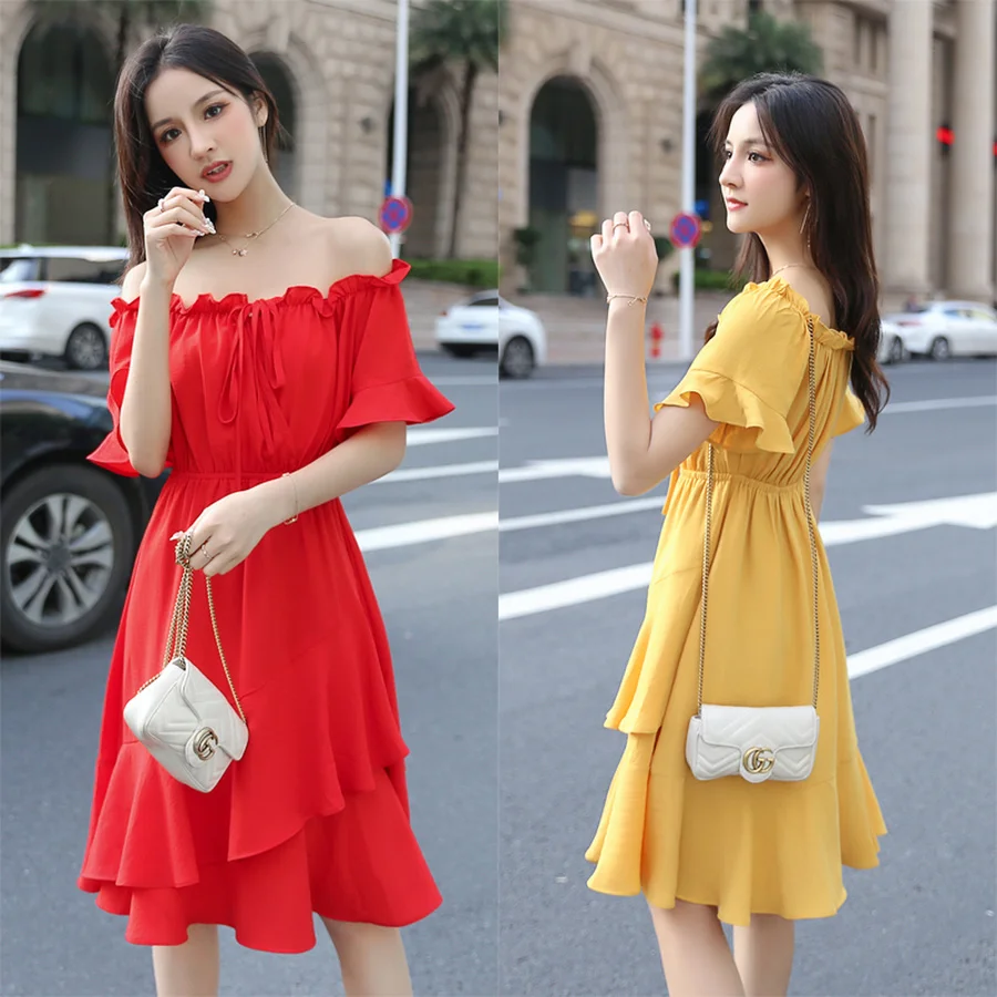 red midi sundress