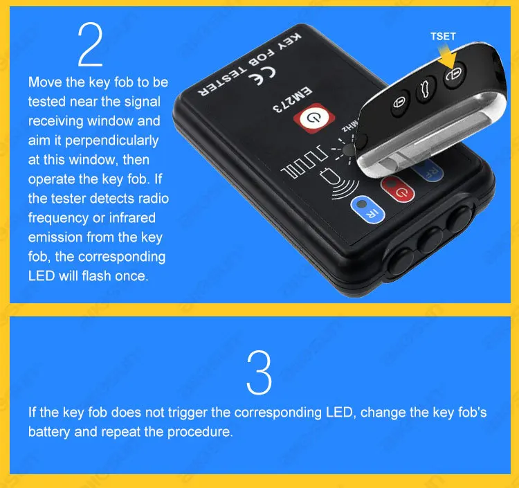 СВЕТОДИОДНЫЙ брелок для измерения частоты EM273 ALL SUN|key fob tester|tester frequencyfrequency finder |