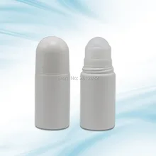 50ml Plastic White Roll On Bottles, 50cc Deodorant Cosmetic Roll-on Container With Big Roller Ball F2017467