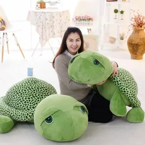 Огромный 120 см мультфильм черепаха плюшевые игрушки прекрасная зеленая черепаха мягкая кукла обниматься подарок на день рождения s0917