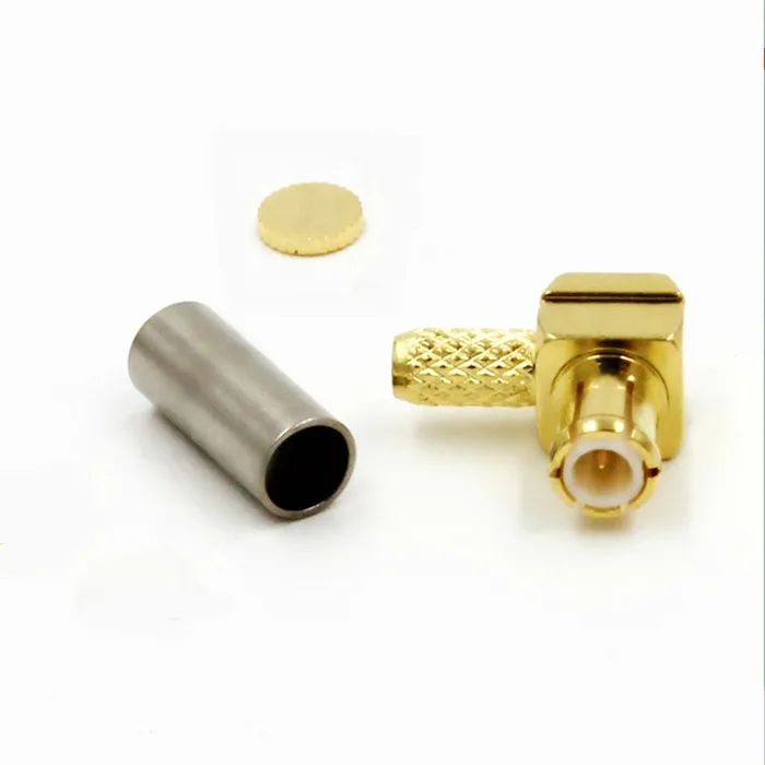 

10PCS MCX Male Right Angle Plug Crimp RG174 RG316 LMR100 Cables RF Connector