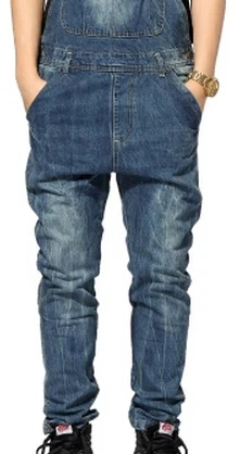 Новинка! мужская одежда джинсовые брюки с карманами на пуговицах комбинезон джинсы комбинезоны брюки - Цвет: blue