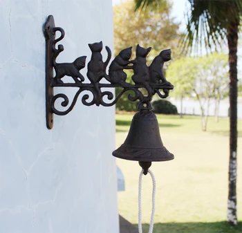 

Iron Cats Bell Doorbell Garden Decoration Wall Decoration