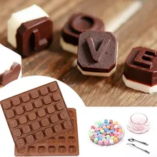 Еда Класс 26 планшет английские буквы силиконовые формочки для выпечки Шоколадное Мыло ручной работы пресс-форм