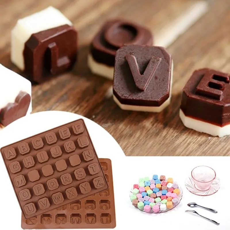 

Food Grade 26 Tablet English Letter Silicone Cake Mould DIY Chocolate Handmade Soap Mold
