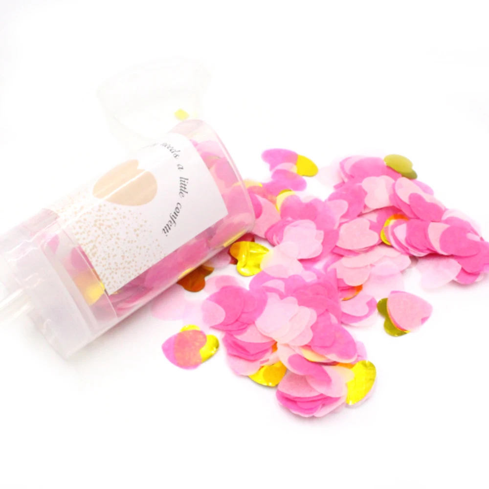 

10pcs/set Heart Push Poppers With Mixed Confetti for Wedding Bridal Shower Anniversary Baby Shower DIY Decorations Supplies