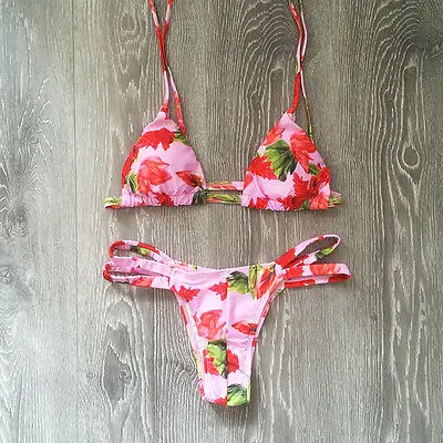 

2017 Floral Hot Sexy Women Bikinis Solid bandage Bikinis Push Up Padded Bra Bikini Set Swimsuit e Swimwear Bathing Suit