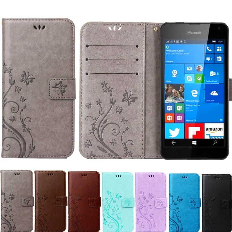 

High quality Butterfly Flip Leather Cover Wallet Soft Case for Nokia Microsoft Lumia 630 535 830 730 650 530 550 640 640XL 950