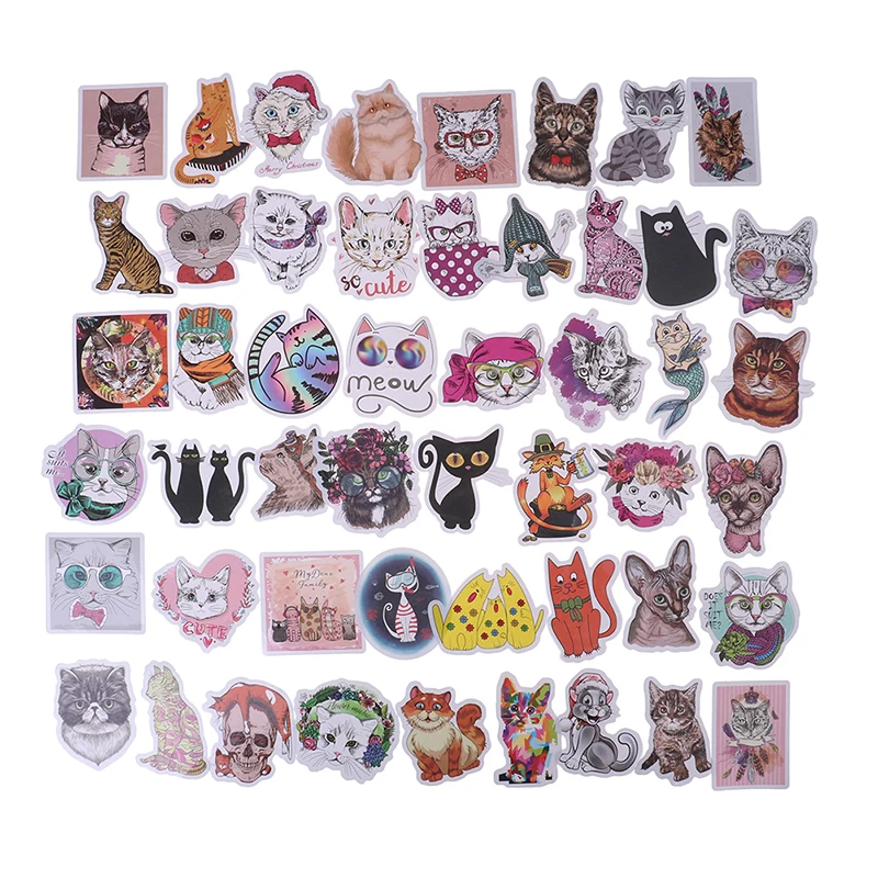 50 шт. DIY чемодан для ноутбука Скрапбукинг игрушка Kawaii Кот стикер Животное