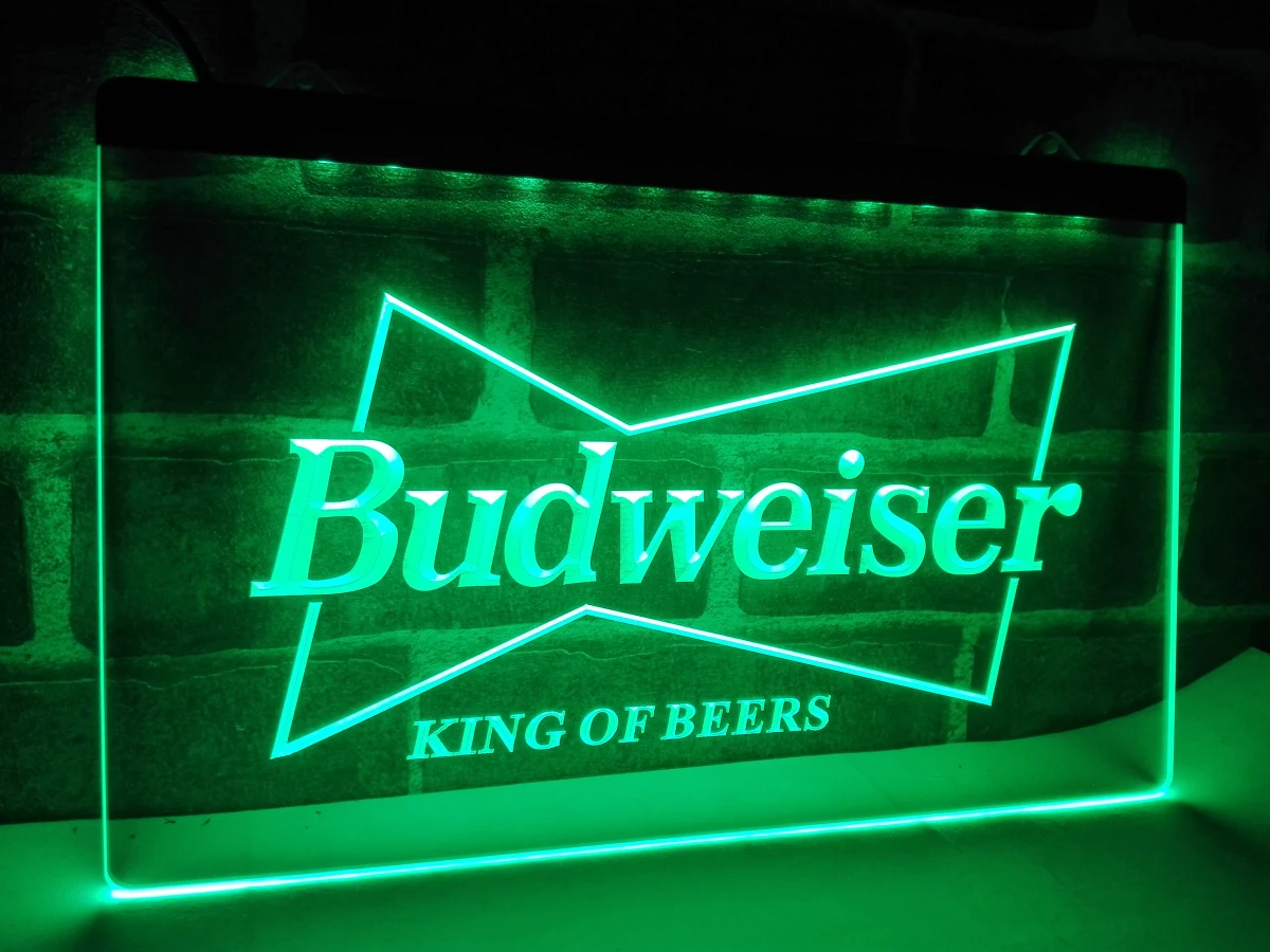 

LE009- Budweiser King Beer Bar Pub Club LED Neon Light Sign home decor crafts