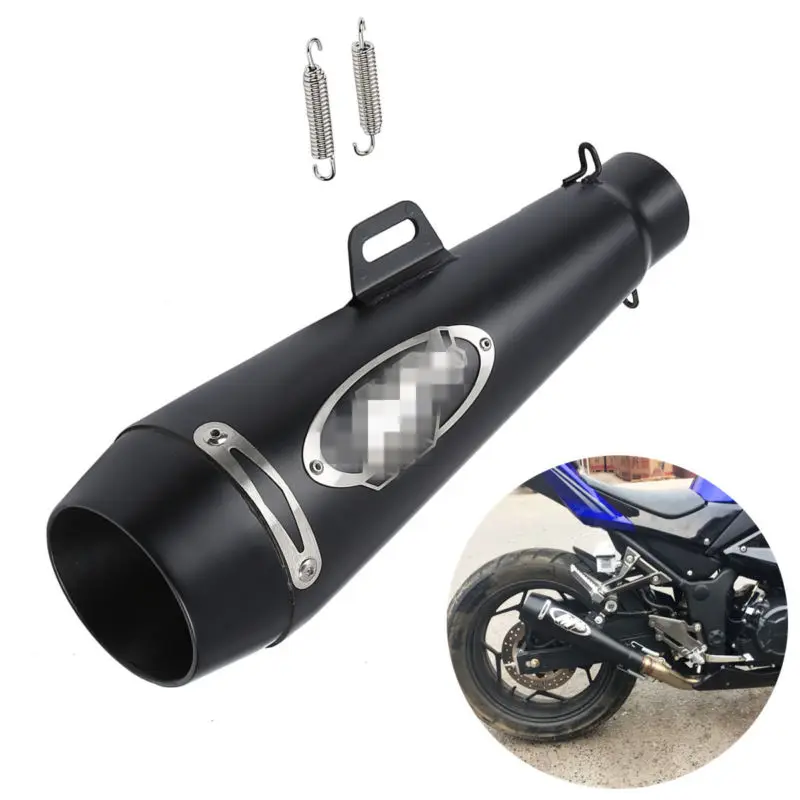 

51mm Universal Motorbikes Exhaust Muffler Pipe With Wire-netting Slip On System For Motocycle Scooter Street Bike Black