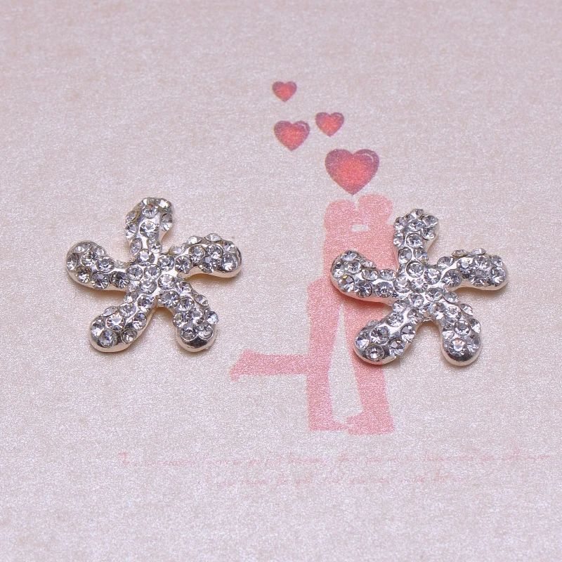 (J0156) 20mm metal rhinestone button,crystal button,silver plating,flat