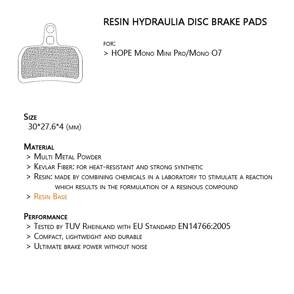 4 PRS Semi Metallic bicycle DISC BRAKE PADS FOR HOPE MONO MINI PRO