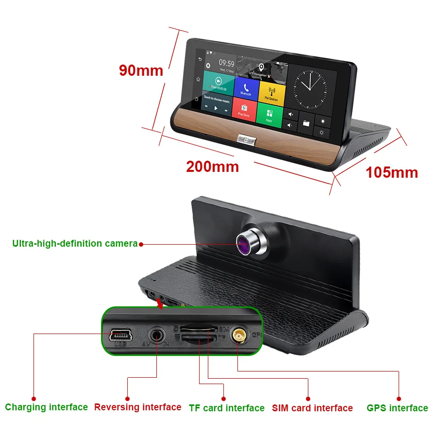 7 дюймовая центральная консоль TOPSOURCE 3G Автомобильная GPS навигация Android 5 0 BT